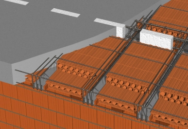 Obr. 9: Vyztužení balkónu; b – po betonáži