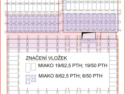 Obr. 8: Částečné vetknutí pomocí protažení stropu