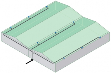 Obr. 3: Schéma podtlakového systému odvodnění