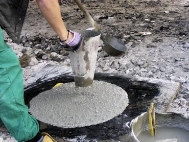 Obr. 4: Zkouška rozlivu SCC pro most přes Seifertovu ulici