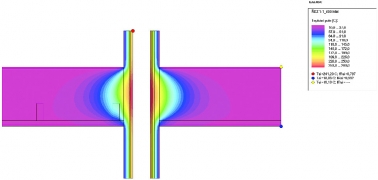Simulace prohřátí zaizolovaného stropu od komínu