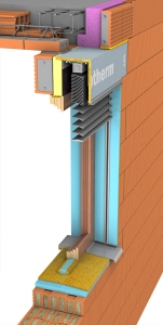Obr. 1: Řez překladem a univerzální schránkou pro rolety a žaluzie Porotherm KP Vario UNI – nosná část překladu pro světlost otvoru do 1,5 m