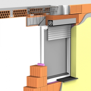 Obr. 2: Řez překladem a roletovou schránkou Porotherm KP Vario – nosná část překladu pro světlost otvoru nad 1,5 m