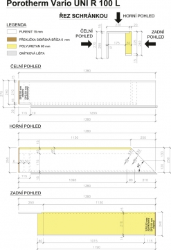 Obr. 6: Seříznutá rohová univerzální schránka Porotherm KP Vario UNI R