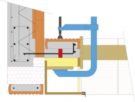 Obr. 13: Fixace schránek před betonáž