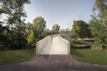 Návrh lávky mezi Holešovice, Štvanicí a Karlínem, autor Marek Blank