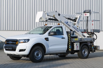 Pracovní plošina E140P – ploubovo teleskopická plošina pro montáž na podvozek od 3,2 t