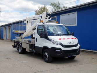Pracovní plošina B200PX na podvozku Iveco 6 t CNG – pracovní výška 20,3 m; stranový dosah 8,7 m se zátěží 300 kg v koši; nosnost koše 300 kg; hmotnost 6000 kg