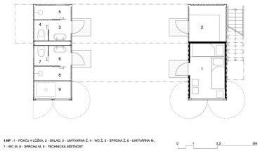 Obr. 1: Půdorys 1. NP