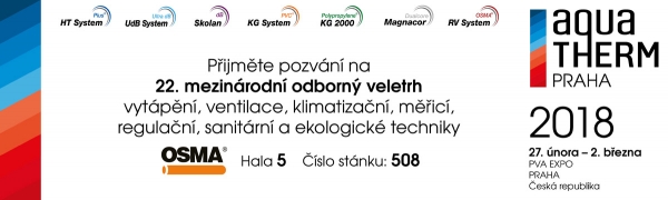 OSMA zve na veletrh Aquatherm Praha