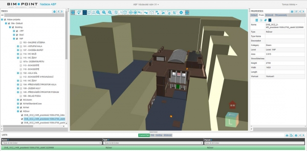Obr. 2–4: Zobrazení BIM modelu v nástroji Bim.Point
