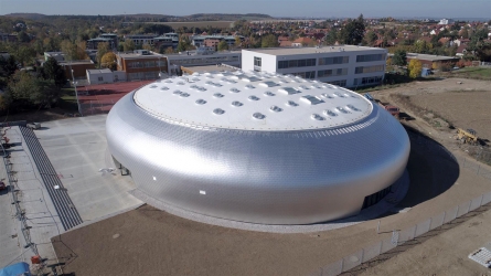 Nejzajímavější fasáda PREFA, Tělocvična, Dolní Břežany, Klips, s. r. o., Praha