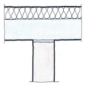 Obr. 1: Kolmé napojení AKU stěny natupo na průběžnou obvodovou stěnu s ETICS, spára je promaltovaná