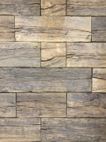 Příklad produktu z vlastního vývoje – betonové prvky imitující dřevo. Litý beton s plastifikační přísadou Rebaflow 305, barvy Rebacolor dle individuálního návrhu.