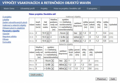 Zadávání výpočtových parametrů