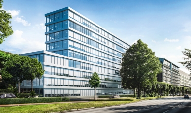 Sluneční clona Schüco CSB jako součást designu budovy