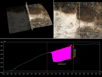 Obr. 5: Digitální mikroskop VHX-5000 a možné laboratorní zkoumání zájmových oblastí povrchu artefaktu