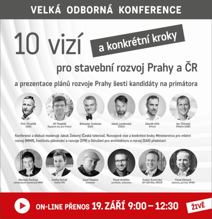 Konference 10 vizí a konkrétní kroky pro stavební rozvoj Prahy a ČR