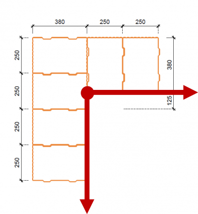 Obr. 2: Počátek půdorysného modulu
