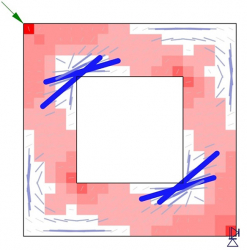 Obr. 4: Návrh příhradového modelu