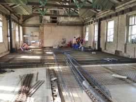 Nové ŽB stropy v úrovni mostu