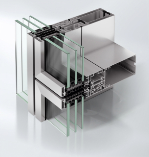 Fasáda Schüco UDC 80 CV má skrytá výklopná a také paralelně posuvná křídla s celkovou pohledovou šířkou pouhých 80 mm