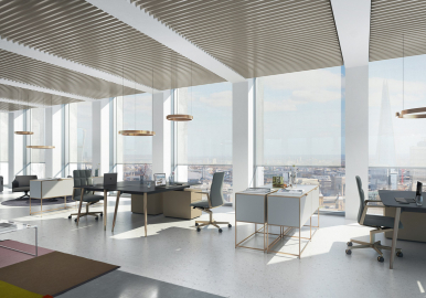 Rolety Schüco ZIP Design Screen mohou být perfektně integrovány do nových fasádních systémů Schüco UDC 80, rovněž představených na lednovém stavebním veletrhu BAU 2019 v Mnichově