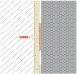 Řez zateplovacím systémem s kotvou Baumit StarTrack