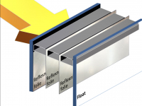 Obr. 3: Úprava, var. 2 – Venkovní sklo je stejné jako u var. 1, izolační účinek zasklení je zvýšen pomocí reflexních fólií, napnutých mezi skly