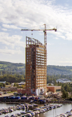 Dokončování konstrukce v září 2018