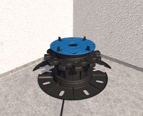 Z výškově stavitelných terčů je možné pro aplikaci v rozích a u stěn odstranit část podstavce. Na spodní straně podstavce je již z výroby naznačeno, kde lze terč odříznout. Dá se odříznout jak pro použití do rohu, tak i vodorovně ke stěně.