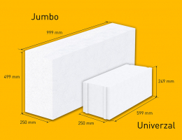 Velkoformátové tvárnice Jumbo ve stavební praxi