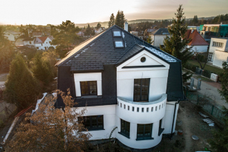 Nejzajímavější objekt – PREFA falcovaný šindel – Vila, Zvoleněves – Bartušek, Praha