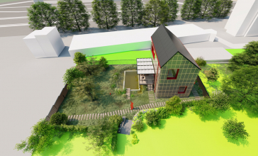 Vítězný návrh Jiřího Petrželky z Fakulty stavební ČVUT