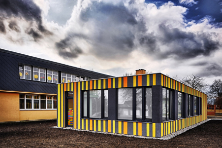 Ukázka obnovené fasády – MŠ Kamenný Újezd