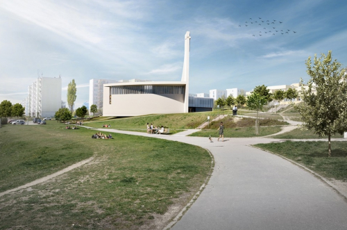 Nový kostel v Brně-Líšni, vizualizace Atelier Soukup