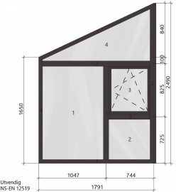 Nákres zimní zahrady s rozměry