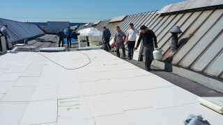 Obr. 4: PIR desky přilepené lepidlem FATRAFIX TI