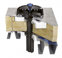 Podtlakové odvodnění plochých střech Geberit Pluvia