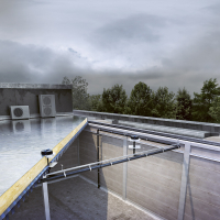 Podtlakové odvodnění plochých střech Geberit Pluvia