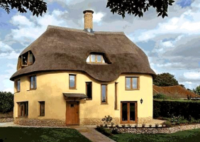 Obr. 5: Stavba domu z vrstveného zdiva, Cadhay, Devon, Anglie, Kevin McCabe Ltd.