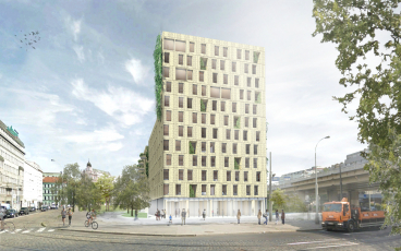 Zvláštní ocenění poroty – Polyfunkční blok Těšnov, Martin Velfl a Jakub Sedláček, Fakulta stavební, Vysoké učení technické v Brně.