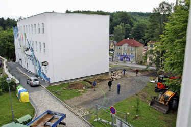 Zahájení stavby nového vchodu v roce 2017