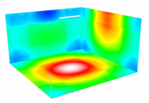 Obr. 2b: Ilustrační model změny vyzařování, vlevo obvyklá lineární zářivka, vpravo LED trubice s malým vyzařovacím úhlem