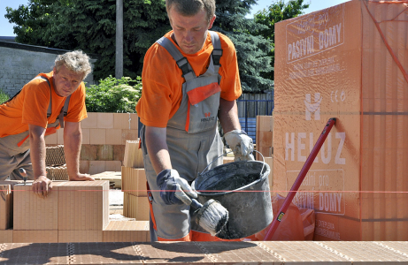 Zdění s cihlami HELUZ FAMILY 50 broušenými