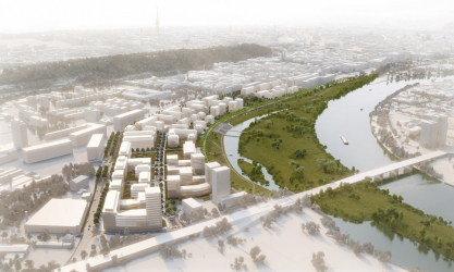 Území tzv. Rohanského ostrova – vizualizace