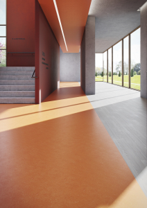 Ekologická podlaha Wineo PURLINE 1500, kolekce CHIP, dekor Terracota Dark a kolekce WOOD L, dekor Borovice Polar, KPP