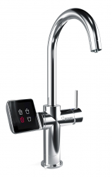 Nový dávkovač pitné vody RE.SOURCE je namontován na kohoutek a dodává vodu podle přání – normální, sycená, studená nebo horká