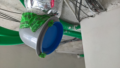 Obr. 2: Utěsnění prostupů před blower-door testem