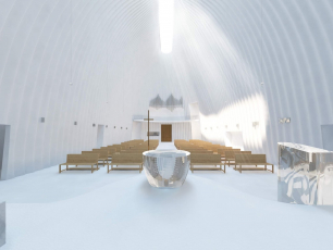 V Neratovicích se připravuje stavba kostela od architekta Zdeňka Fránka, vizualizace www.farnostneratovice.cz